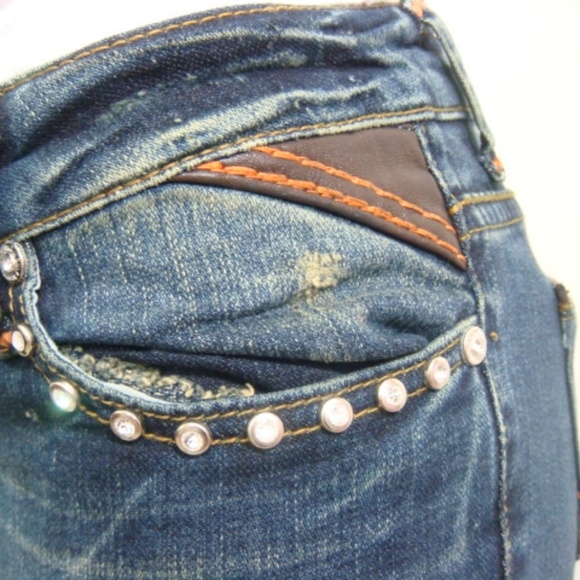 VO Virgin Only Jeans Women Dark Wash Rhinestone - Picture 9 of 15